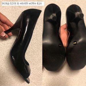 Black Peep Toe Heels